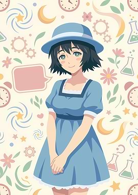 Mayuri Shiina Anime Character Illustration
