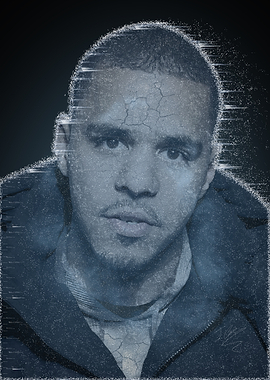 J. Cole Glitch Portrait Art