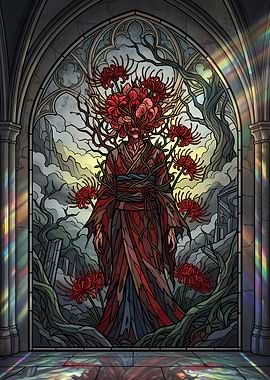 Stained Glass Spider Lily Spirit