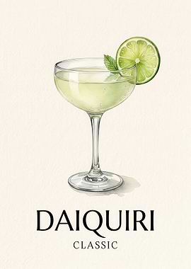 Classic Daiquiri Cocktail Art Print