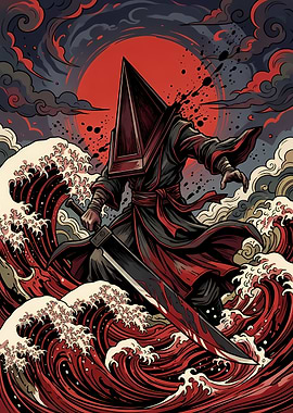 Pyramid Head Ukiyo-e Style Illustration