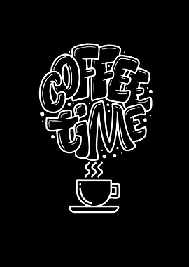 Coffee Time Typography Illustration