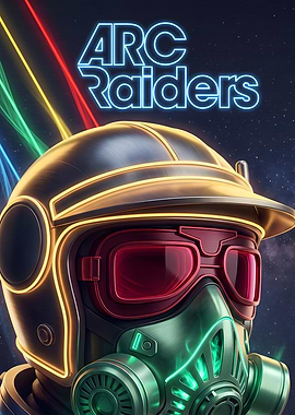 ARC Raiders Game Neon Helmet Poster