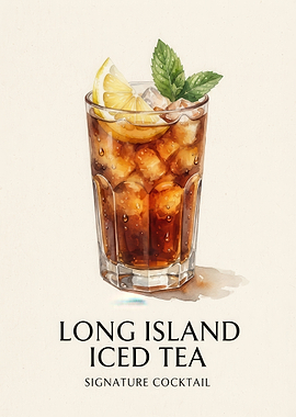 Long Island Iced Tea Cocktail Illustration