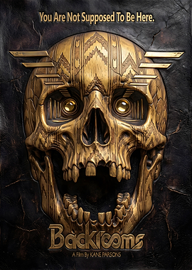 Backrooms Movie Poster Skull Art