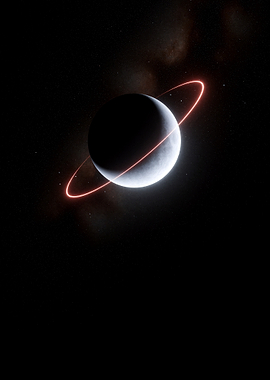 Glowing Ring Planet in Deep Space