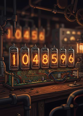 Steampunk Nixie Tube Clock Display