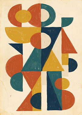 Abstract Geometric Shapes Composition