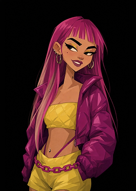 Stylish Girl with Pink Hair