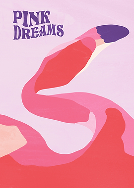 Pink Dreams Abstract Art Poster