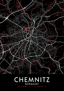 Chemnitz Dark Map