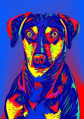 Colorful Pop Art Dog Portrait