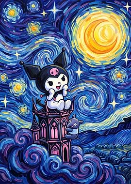 Kuromi Starry Night Fan Art