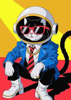 Cool Astronaut Cat in Suit