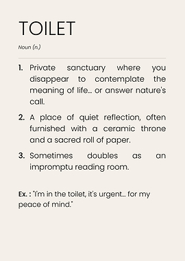 Humorous Toilet Definition Wall Art