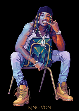 King Von Digital Portrait Illustration