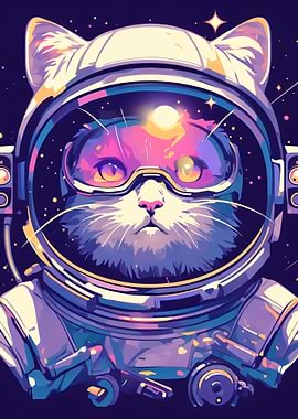 Astronaut Cat in Space Suit