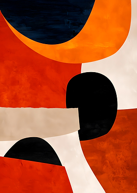 Abstract Geometric Shapes in Warm Tones