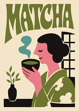 Minimalist Matcha Tea Poster
