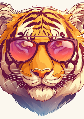 Cool Tiger Wearing Pink Sunglasses