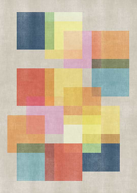 Abstract Colorful Overlapping Shapes 01
