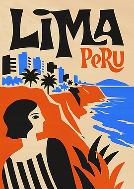 Vintage Travel Poster of Lima Peru