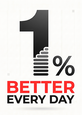 1 percent Better Every Day Motivational Poster
