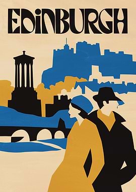 Vintage Edinburgh Travel Poster