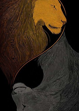 Yin Yang Lion Art