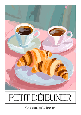 Petit Déjeuner French Breakfast Illustration