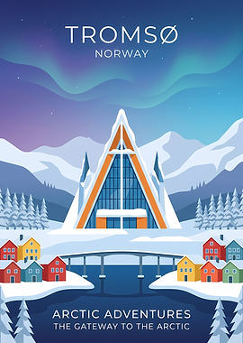 Tromsø Norway Arctic Travel Poster