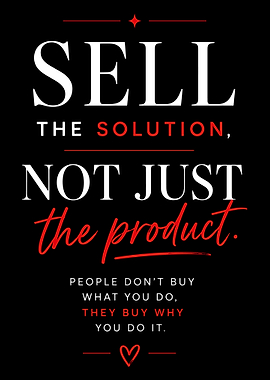 Sell the Solution Motivational Typography Wall Art | Minimalist Business Quote Poster