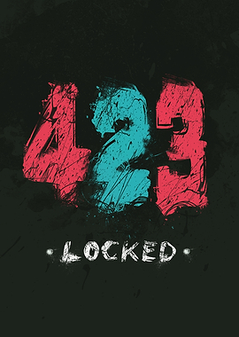 423 Locked Grunge Typography Art
