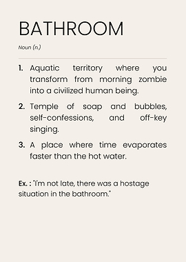 Funny Bathroom Definition Wall Art