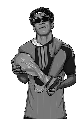 Lamine Yamal Black and White Version