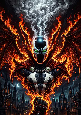 Spawn Character Surrounded by Hellfire