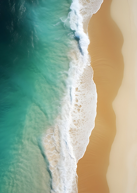 Aerial View of Tropical Beach Shoreline