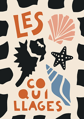 Les Coquillages Minimalist Sea Poster
