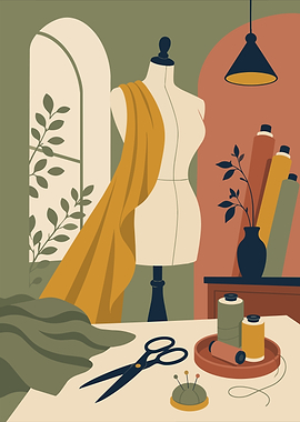 Fashion Design Studio Illustration Minimalist Art