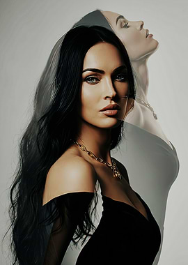 Megan Fox Double Exposure Portrait