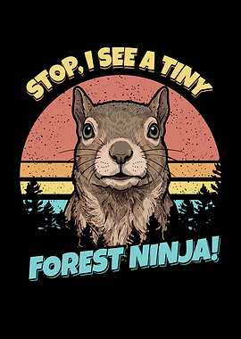 Tiny Forest Ninja Squirrel Graphic