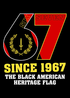 1967 Black American Heritage Flag Vintage Wall Art | Commemorative History Poster