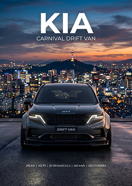 Kia Carnival Drift Van Poster