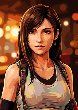Tifa Lockhart Portrait Digital Art