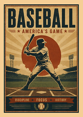 Vintage Baseball America's Game Poster