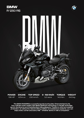 BMW R 1250 RS Motorcycle Poster