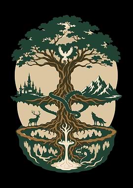 Fantasy World Tree Illustration