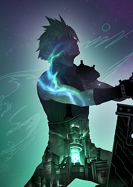 Cloud Strife Final Fantasy VII Silhouette Art