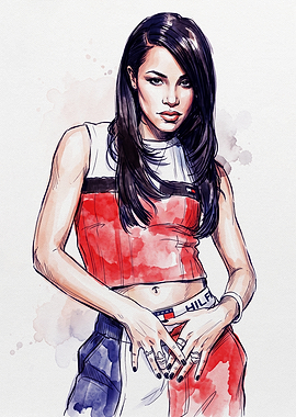 Aaliyah Tommy Hilfiger Fashion Illustration