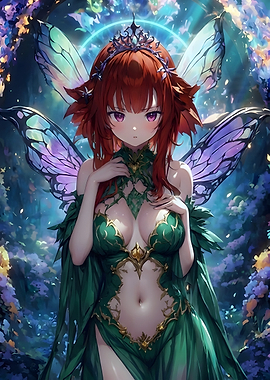 Enchanting Red-Haired Fairy Queen